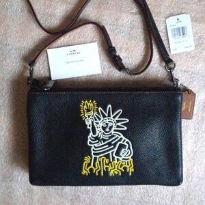 COACH x Keith Haring Lyla Crossbody Shoulder Bag Statue of Liberty -NWT